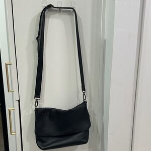 Handcrafted Black Leather Cross Body Bag